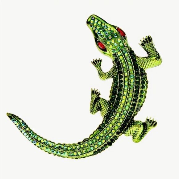 🐊 Betsey Johnson stunning sparkling alligator brooch 🐊 - Picture 3 of 5